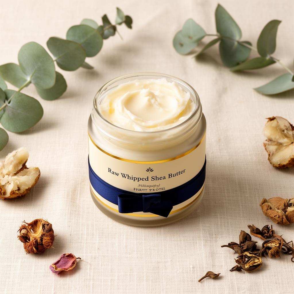 Jar of raw whipped shea butter